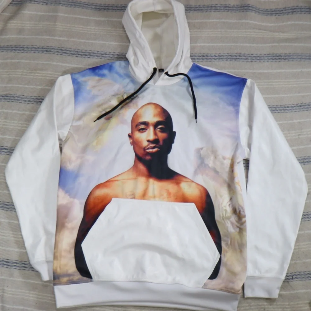 TUPAC 2PAC Heaven's Angel Print Hoodie Sz XL - Picture 1 of 8